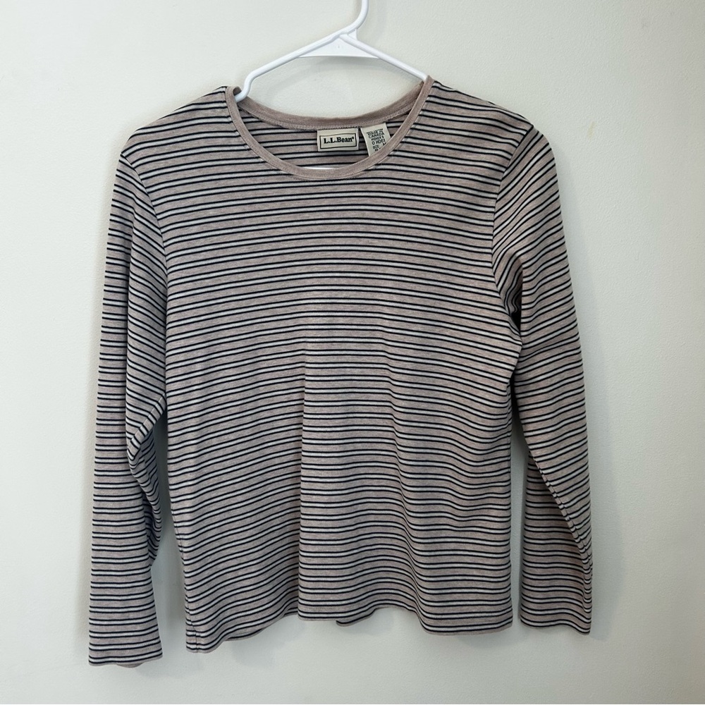 L.L. Bean Supima Cotton Striped Tee